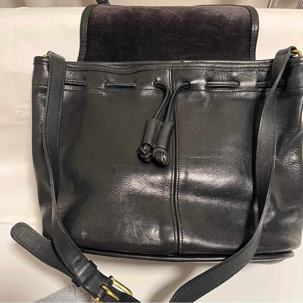 Coach Chic Lula’s Legacy Drawstring Shoulder Strap Bucket Leather Bag, Black - Picture 2 of 11